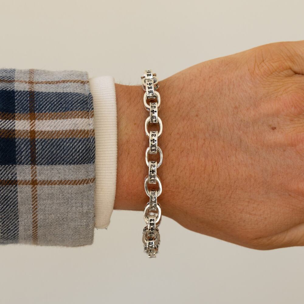 Silver Stainless Steel Circle Link Bracelet